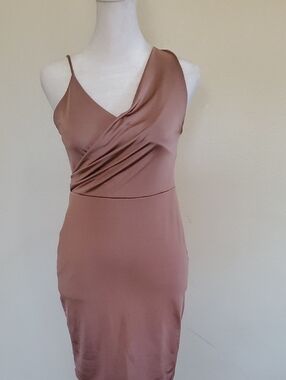Topshop Mauve One-Shoulder Satin Slip Dress